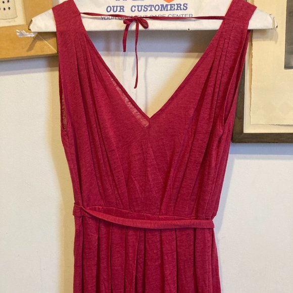 Agnès B Red Sleeveless Tie Back 100% Linen Dress sz S - Picture 10 of 12